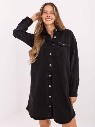 Sukienka jeansowa damska, czarna, Sublevel
