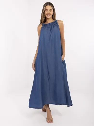 Sukienka jeansowa damska, niebieska, Italy Moda