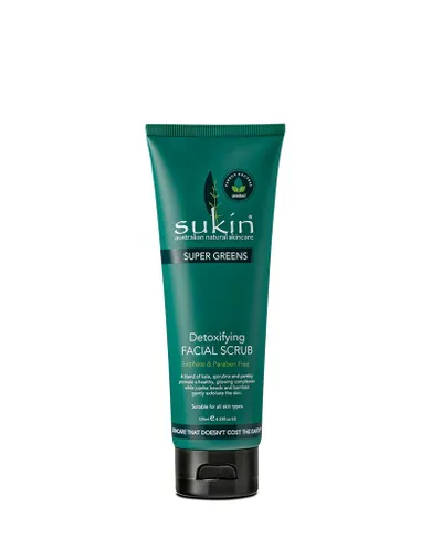 Sukin, Super Greens, detoksykujący scrub do twarzy, 125 ml