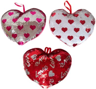 Sun-Day, Serce cekinowe, maskotka, 37 cm, 1 szt.