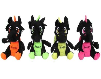 Sun-Day, Smok "Kraków" czarny neonowy, maskotka, 25 cm, 1 szt.