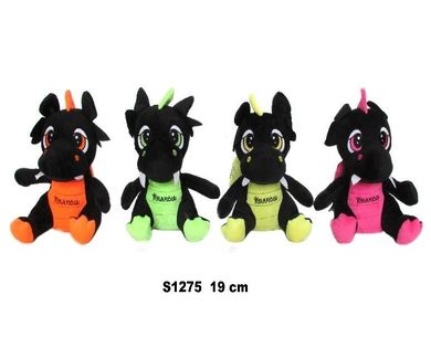 Sun-Day, Smok "Kraków", maskotka, czarny neonowy, 19 cm, 1 szt.