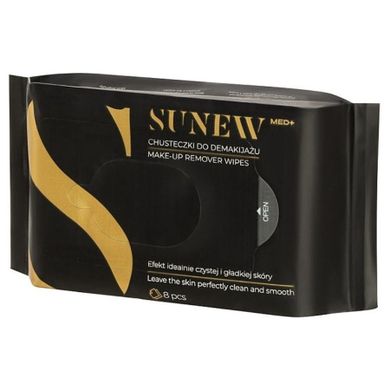 SunewMed+, Make-Up Remover Wipes, chusteczki do demakijażu, Black, 8 szt.
