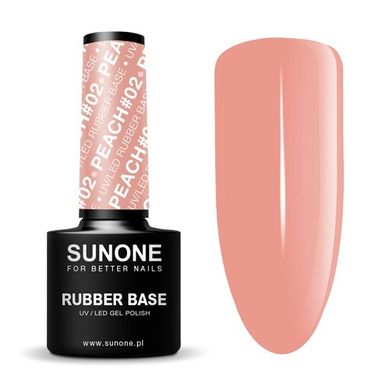 Sunone, Rubber Base, baza kauczukowa, Peach #02, 5g