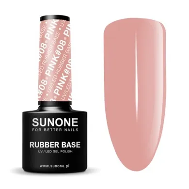 Sunone, Rubber Base, baza kauczukowa Pink 08, 5 ml