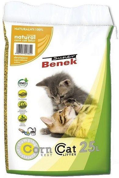 Super Benek, Corn Cat, żwirek kukurydziany, zbrylający, 25l