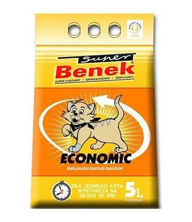 Super Benek, Economic, żwirek bentonitowy, 5l