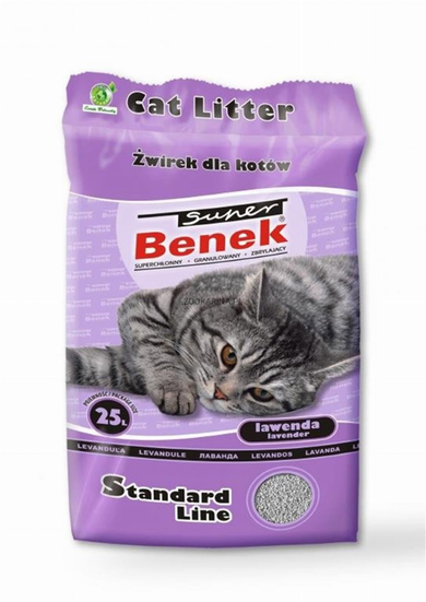 Super Benek, Standard, żwirek bentonitowy, Lawenda, 25l