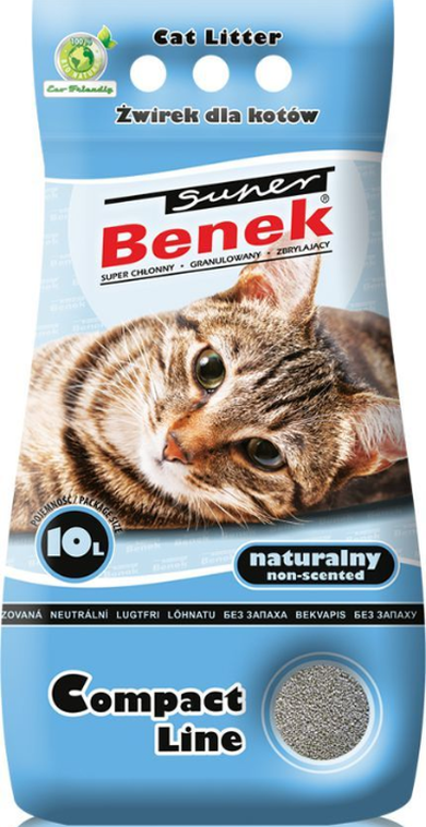 Super Benek, żwirek bentonitowy, naturalny, 10l