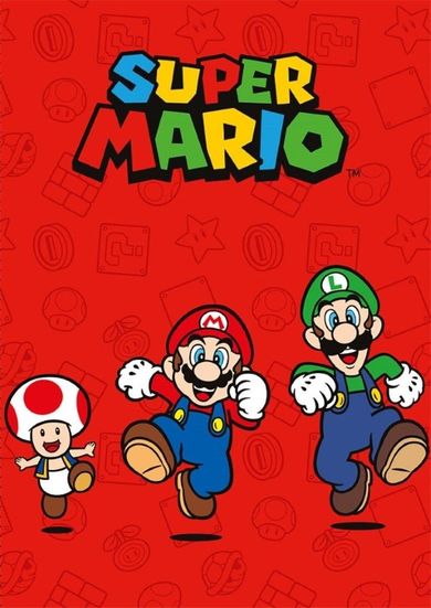 Super Mario, koc z polaru, czerwony, 100-140 cm