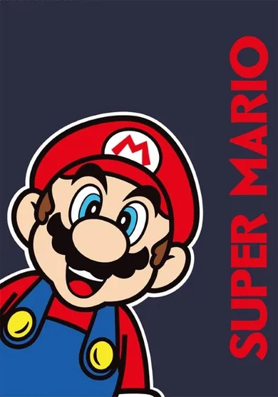Super Mario, koc z polaru, granatowy, 100-140 cm