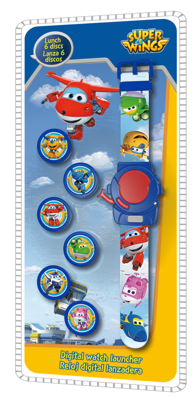 Super Wings, zegarek na rękę z 6 dyskami latającymi, 1 op.