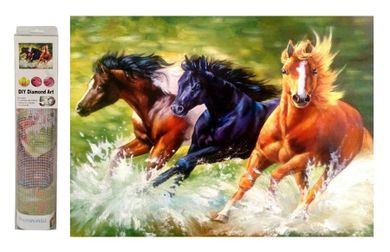 Swede, diamentowa mozaika, galopujące konie