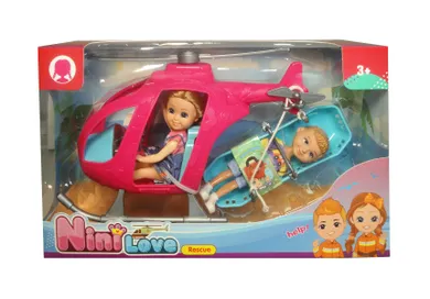 Swede, lalka w helikopterze ratunkowym z noszami i pacjentem