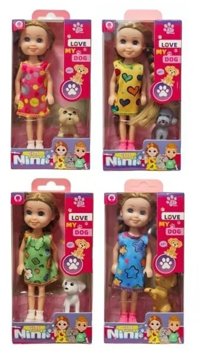 Swede, lalka z pieskiem, 1 szt.