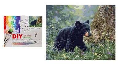 Swede, malowanie po numerach, niedźwiedź brunatny