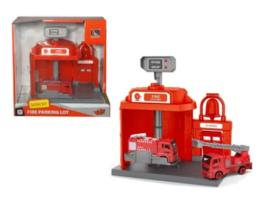 Swede, remiza strażacka ze zjeżdżającym po karuzeli autkiem