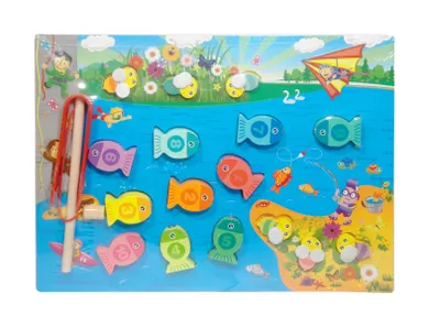 Swede, rybki z wędką, gra zręcznościowa, drewniana