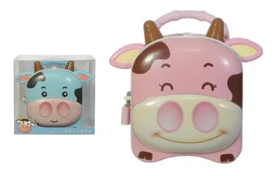 Swede, skarbonka z kłódką i uchwytem, krówka