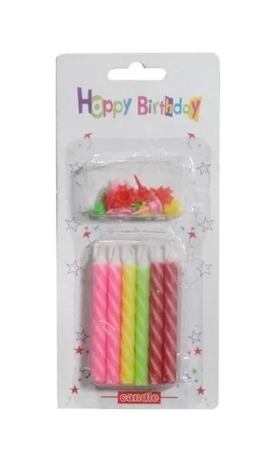 Swede, świeczki urodzinowe, kolorowe, 12 szt.