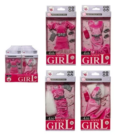 Swede, ubranko dla lalki, różowa sukienka, 1 szt.