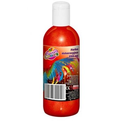 Sweet Colours, farba dekoracyjna, brokatowa, czerwona, 250 ml