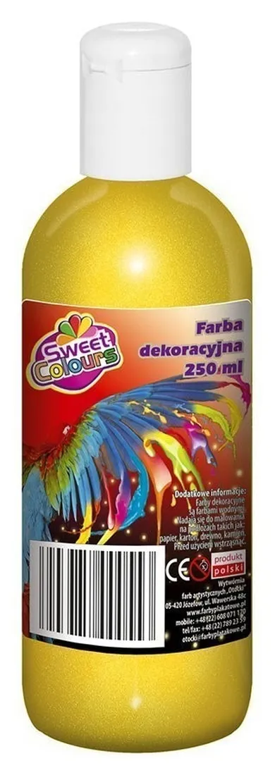 Sweet Colours, farba dekoracyjna, brokatowa, złota, 250 ml