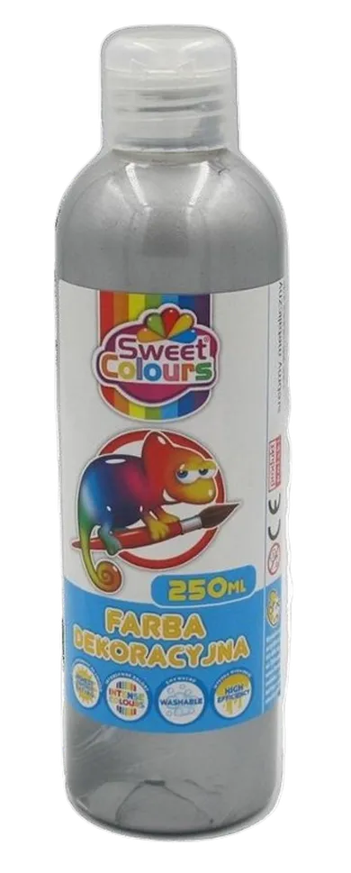 Sweet Colours, farba dekoracyjna, metaliczna srebrna, 250 ml