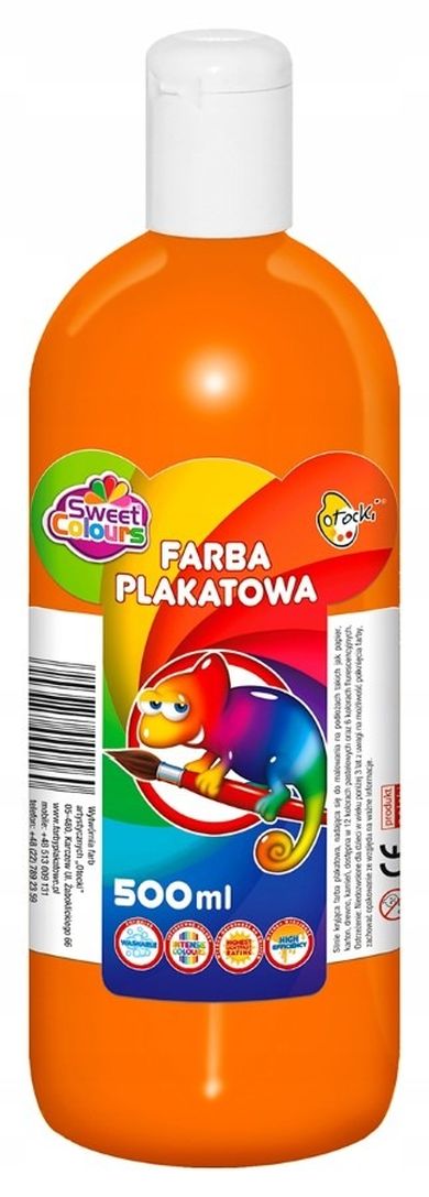 Sweet Colours, farba plakatowa, pomarańczowa, 500 ml