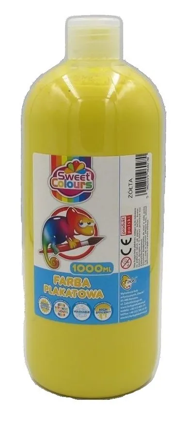 Sweet Colours, farba plakatowa, żółta, 1000 ml