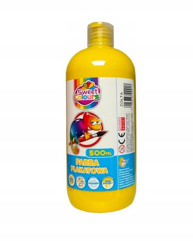 Sweet Colours, farba plakatowa, żółta, 500 ml