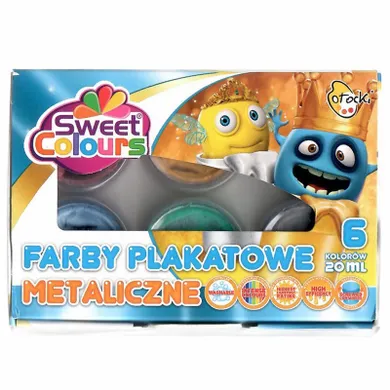 Sweet Colours, farby plakatowe, metaliczne, 6 kolorów, 20 ml