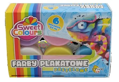 Sweet Colours, farby plakatowe, pastelowe, 6 kolorów, 20 ml