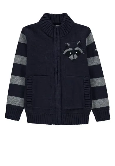 Sweter chłopięcy, rozpinany, granatowy, Esprit