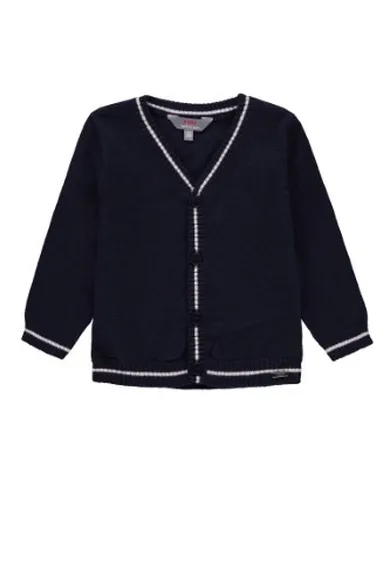 Sweter chłopięcy, rozpinany, granatowy, Kanz