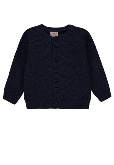 Sweter chłopięcy, rozpinany, granatowy, Kanz