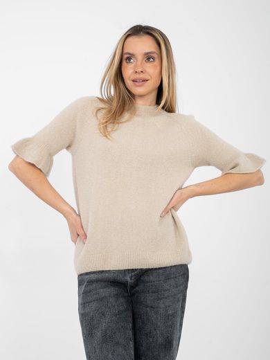 Sweter damski, beżowy, Italy Moda