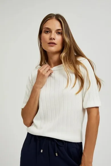 Sweter damski, biały, Moodo