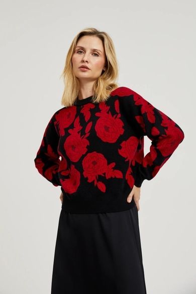 Sweter damski, czarny, Moodo