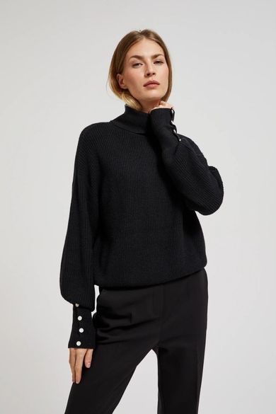 Sweter damski, czarny, Moodo
