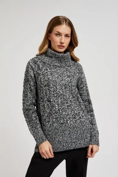 Sweter damski, czarny, Moodo