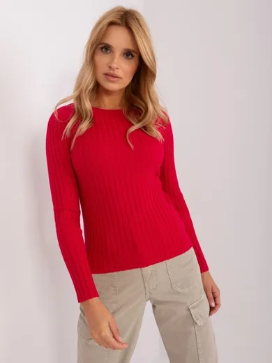 Sweter damski, czerwony, P-M