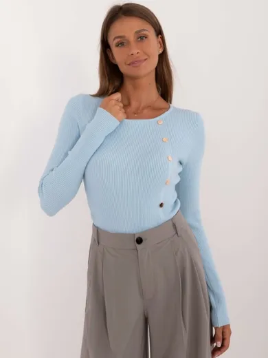 Sweter damski, niebieski, Wool Fashion Italia