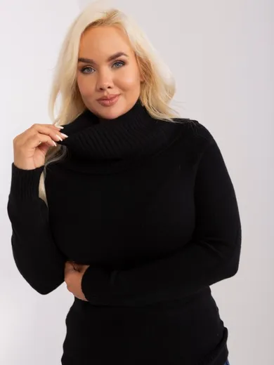Sweter damski, plus size, czarny, P-M