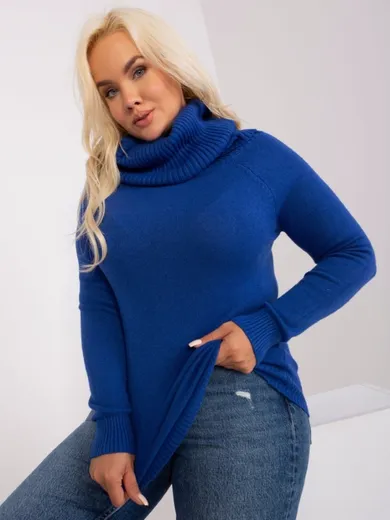 Sweter damski, plus size, niebieski, P-M
