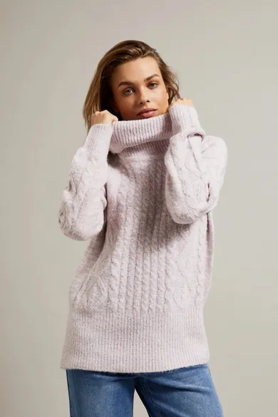 Sweter damski, różowy, Moodo