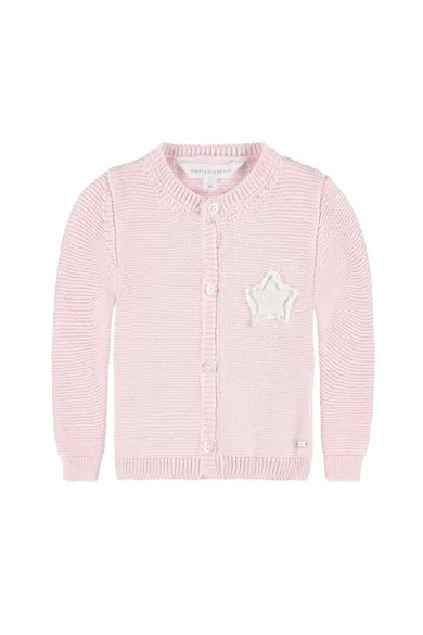 Sweter dziewczęcy, rozpinany, bawełna organiczna, różowy, Bellybutton