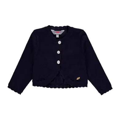 Sweter dziewczęcy, rozpinany, ciemnoniebieski, Kanz