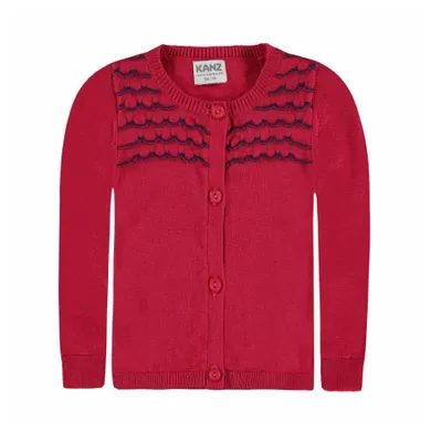 Sweter dziewczęcy, rozpinany, różowy, Kanz