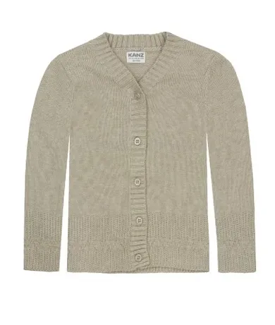 Sweter dziewczęcy, rozpinany, szary, Kanz